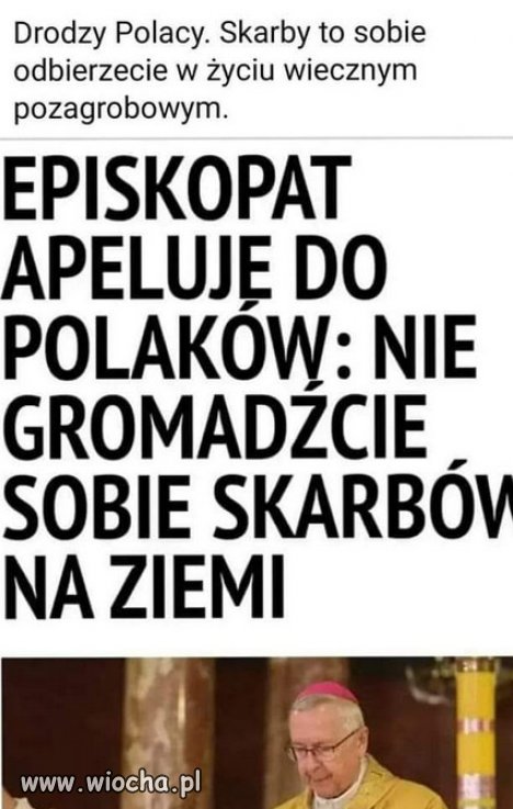 Panie Gądecki w duchu miłosierdzia ,oddajcie bogactwo KK biednym