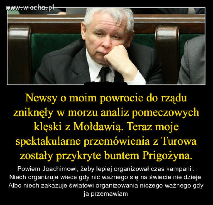 Kaczynski dalej wierzy w swoja "wielkosc" i nieomylnosc...