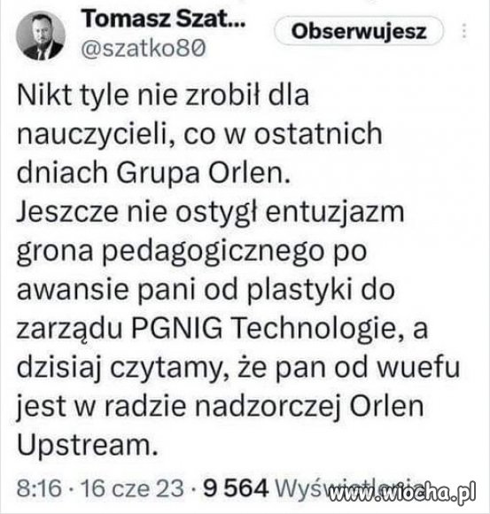 Brawo Orlen...z tyloma nauczycielami!