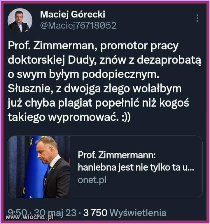 Duda upadł już na samo dno...