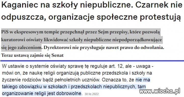 Można się domyślać zaleceń taliba Czarnka