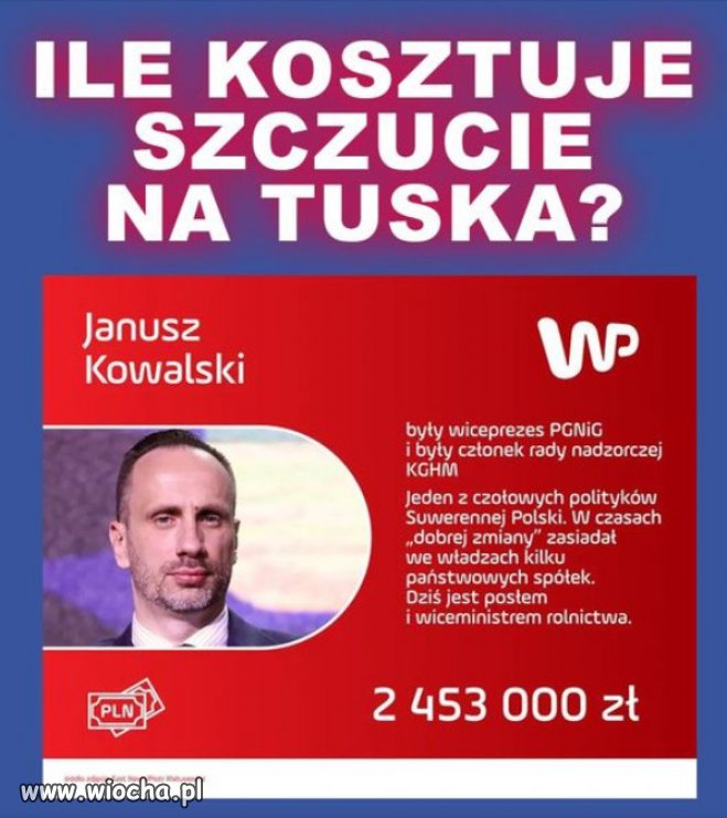 Kolejny czlonek "Klubu Milionerow" PiSu, za knucie i szczucie!