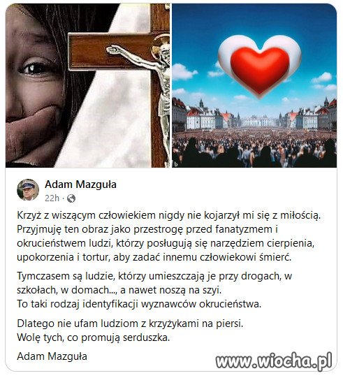 Krzyż to symbol okrucieństwa i zła ludzkości...