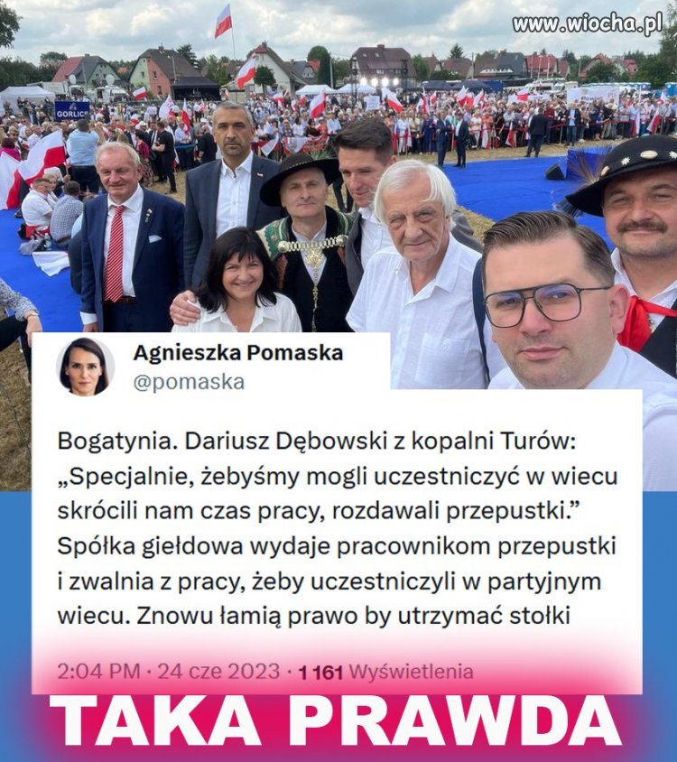 ''Specjalnie, żebyśmy mogli uczestniczyć w wiecu skrócili nam czas pracy, rozdawali przepustki''