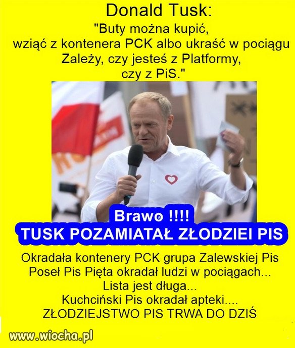 Złodzieje PiSu, wyśmiewają Tuska za to że uczciwie kupił buty!