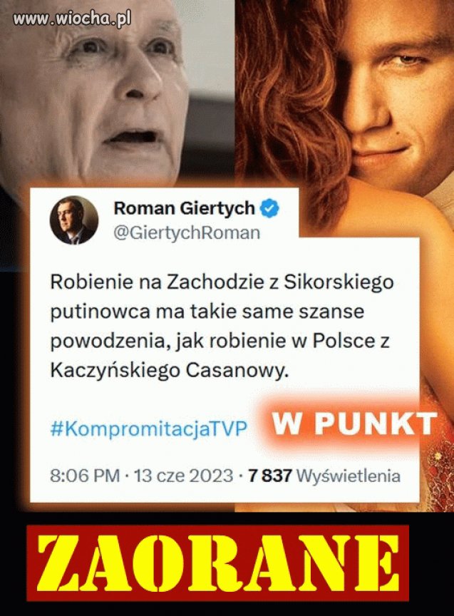 Roman jak zawsze celnie