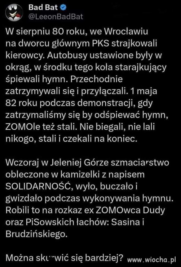 To nie jest Solidarność, tylko pisowskie przygłupy.