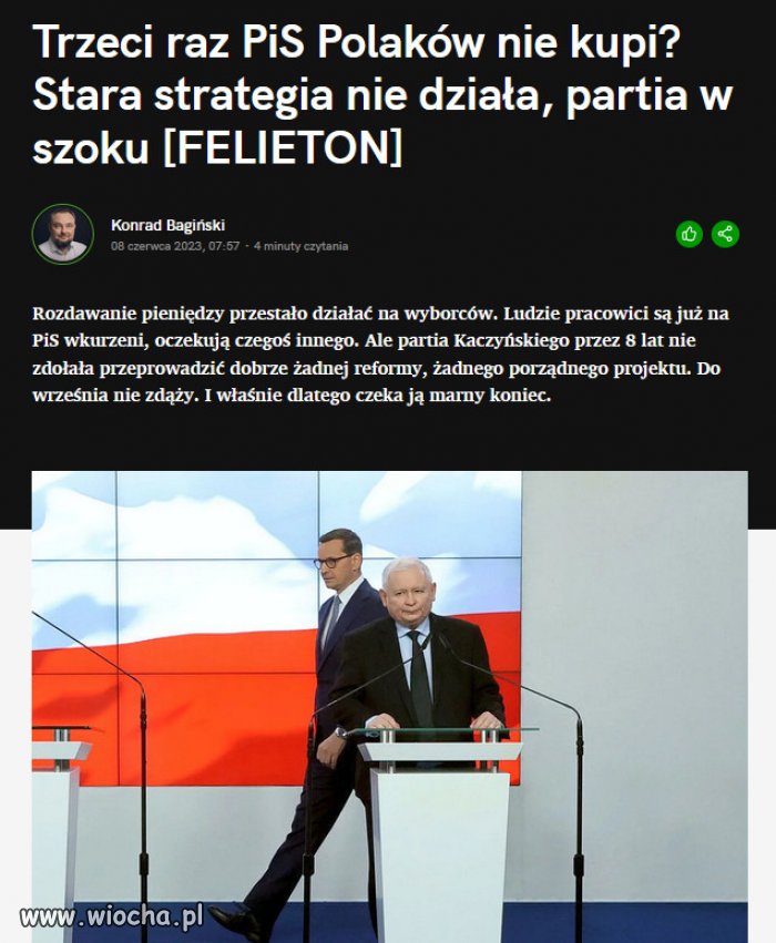 Kupowanie elektoratu już nie działa, a nowych pomysłów brak!
