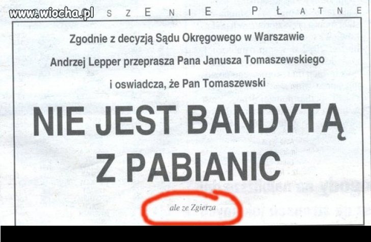 Przeprosiny przeprosinom nierówne