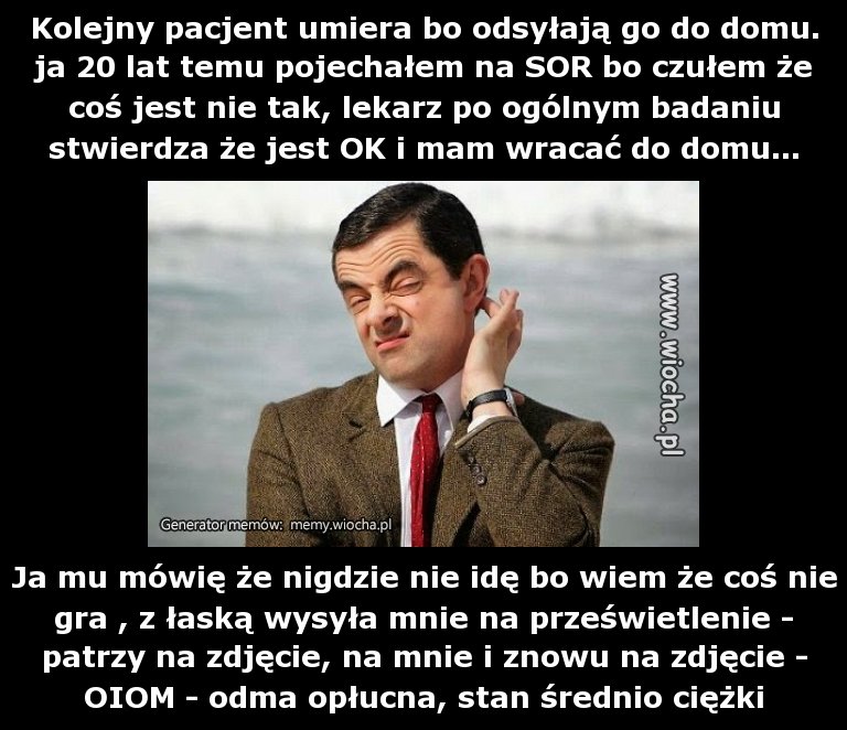 Kolejny pacjent umiera bo odsyłają go do domu. ja