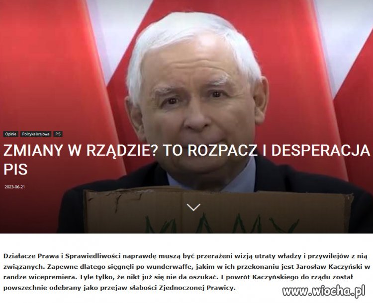 Coraz wieksza desperacja w PiS, Kaczynskiemu brak pomyslow!