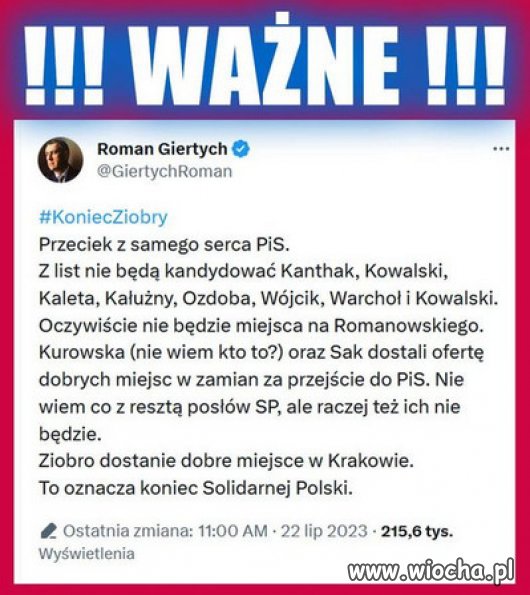Jaka strata, bez nich nie bedzie sie z kogo smiac!