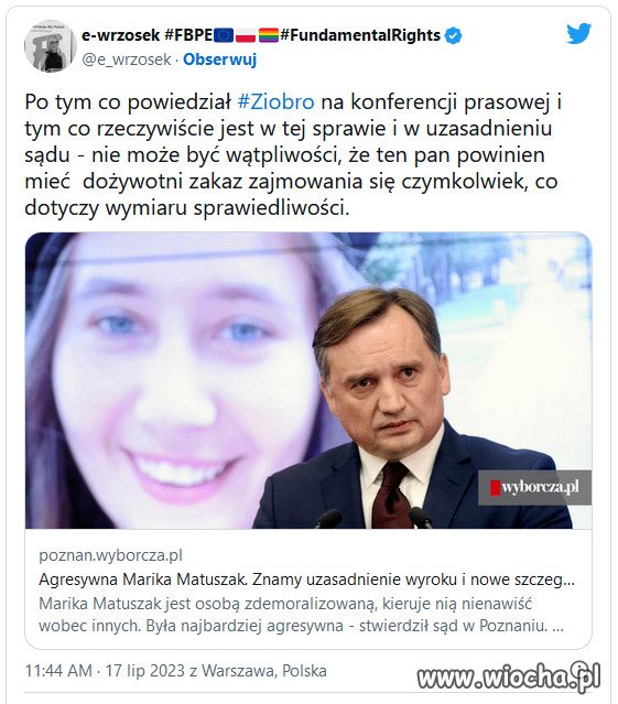  Prokurator: Ziobro powinien mieć zakaz zajmowania stanowisk