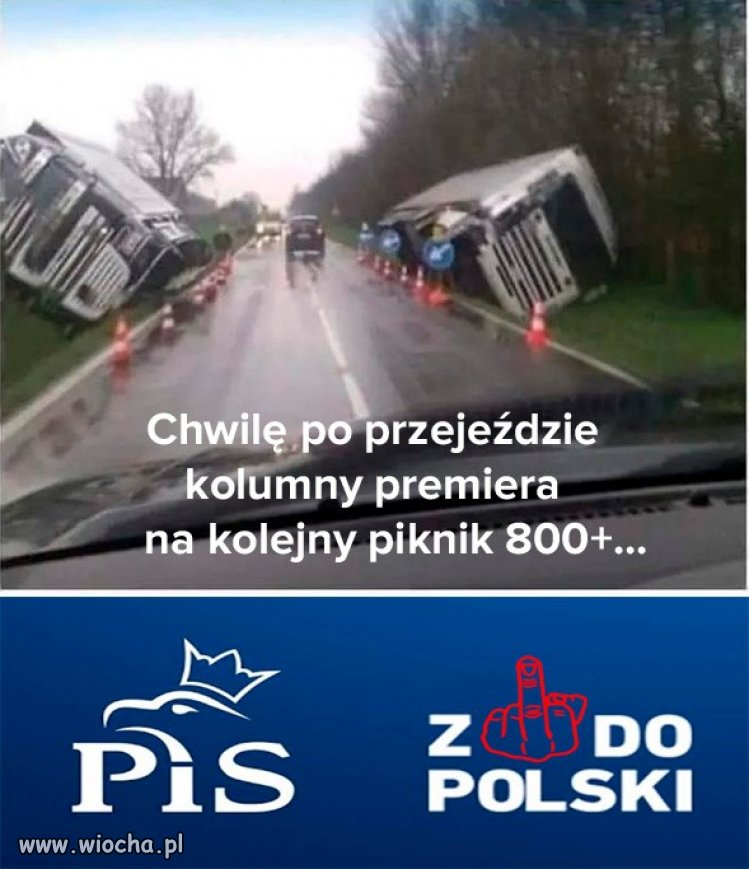 Po przejeździe kolumny rządowej.