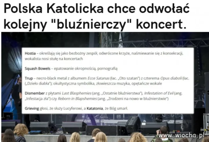 Chcą odwołać koncert bo promuje okultyzm