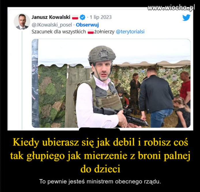 Postęp jest. Mógł przecież założyć hełm na lewą stronę.