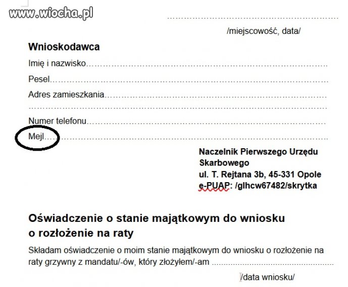 Oficjalne pismo do pobrania z strony urzedu