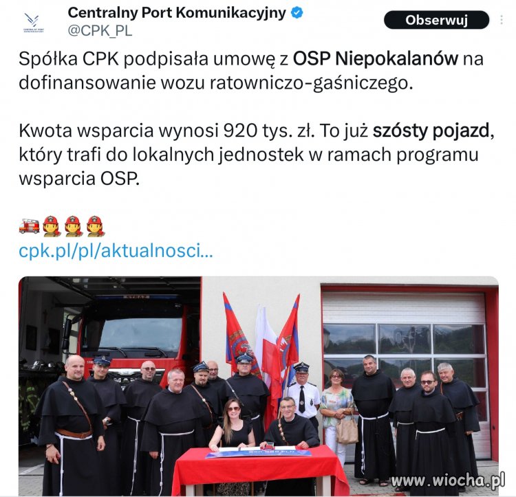 No to CPK żaden pożar nie grozi. 