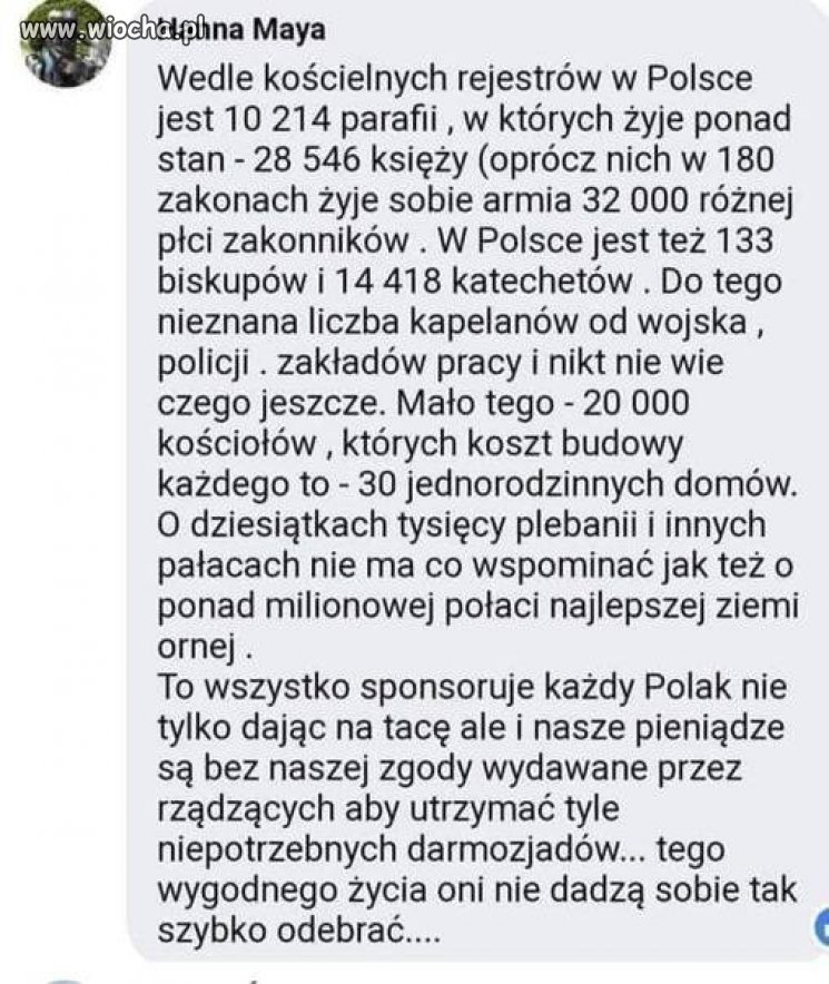 Jeżeli kraj nie jest krajem wyznaniowym (a Polska - podobno - takim krajem nie jest) 