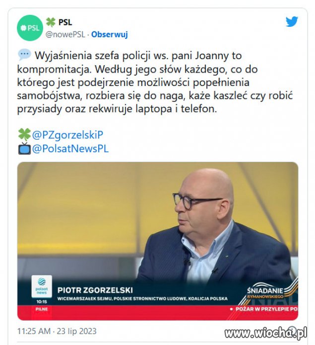 Uważa, że jest to kompromitacja.