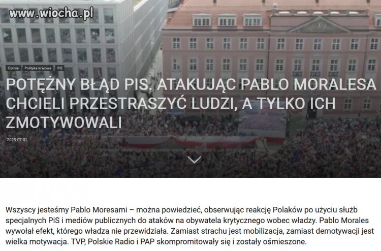 Dowod strachu i desperacji, upadajacego PiSu!