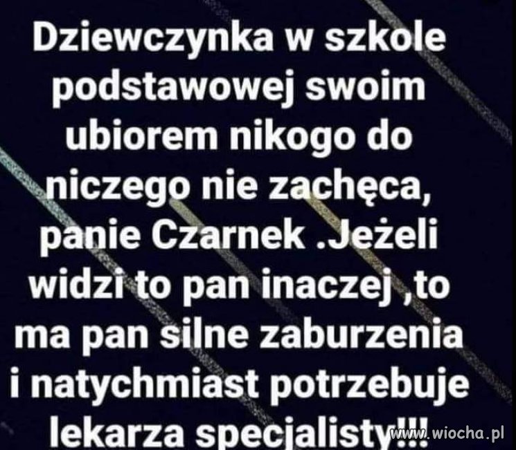 Dziewczynki szkolnym strojem nie powinny prowokować chłopców.