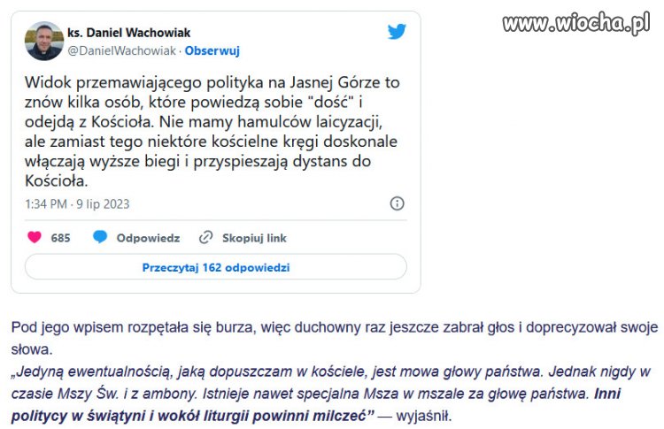 Polityczny wiec na Jasnej Górze! Ksiądz protestuje