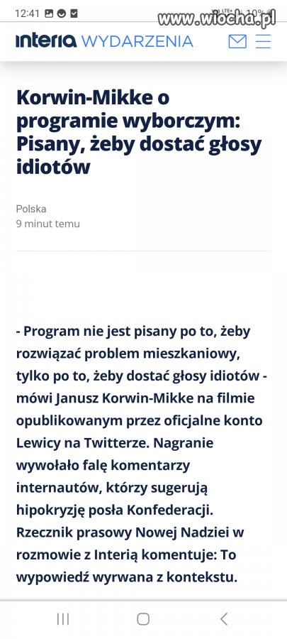 Po raz pierwszy muszę się z nim zgodzić