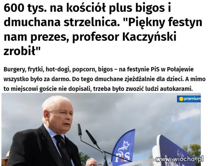 Coraz droższe te pisowskie pikniki