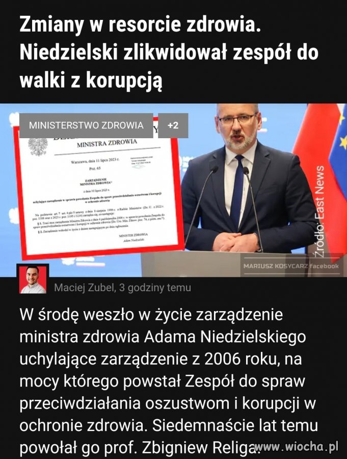 Nie ma korupcji w resorcie zdrowia, to po co taka komisja... 
