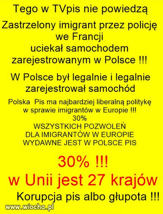 Dzieki PiS Polska jest krajem tranzytowym muslimow do UE!