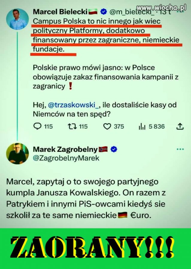 Powiedział CZŁONEK partii, finansującej swoje ''pikniki'' i objazdy z kieszeni podatnika