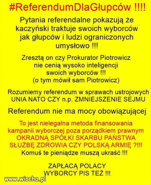 Referendum dla zacofanego elektoratu PiSu...