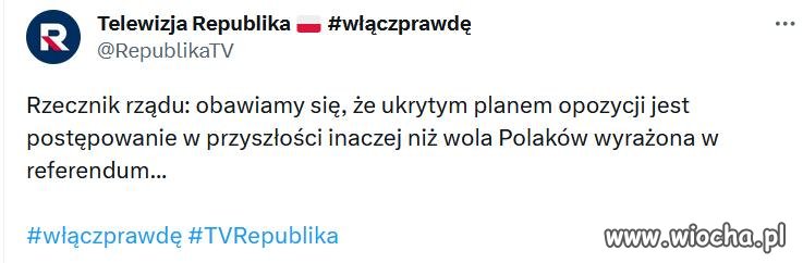 Tv Republika zna już wynik referendum,