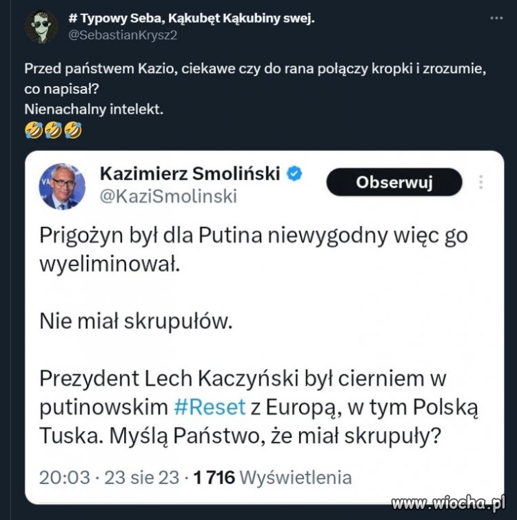 Połączyć śmierć brata swojego guru ze zbrodniarzem wojennym
