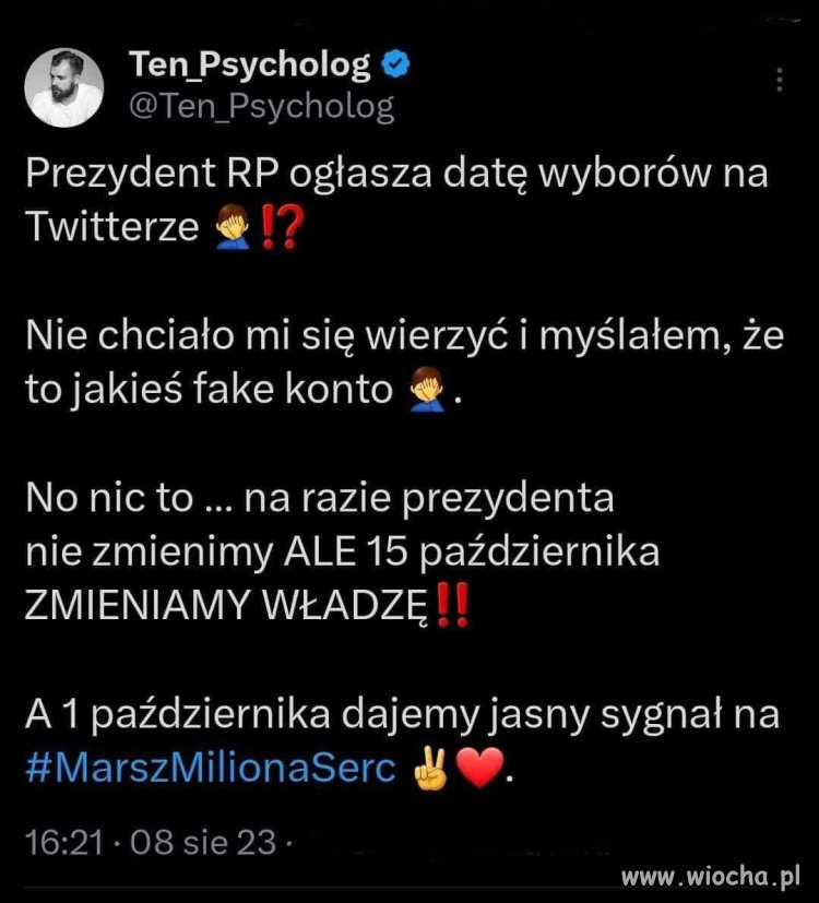 Nie ma co się czepiać. Mógł przecież ogłosić na Tik-Toku