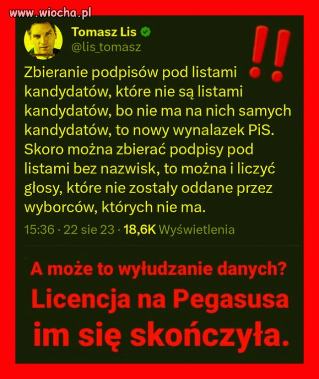 Kolejny przekręt pisowców