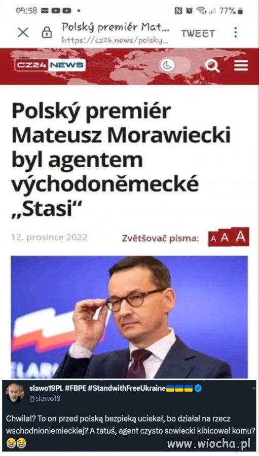 Czesi piszą, że Morawiecki był agentem Stasi