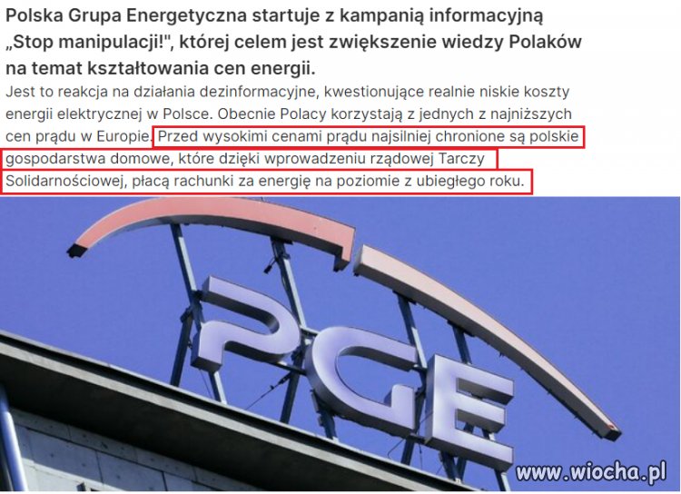 Niskie rachunki dzięki pisowskiej tarczy