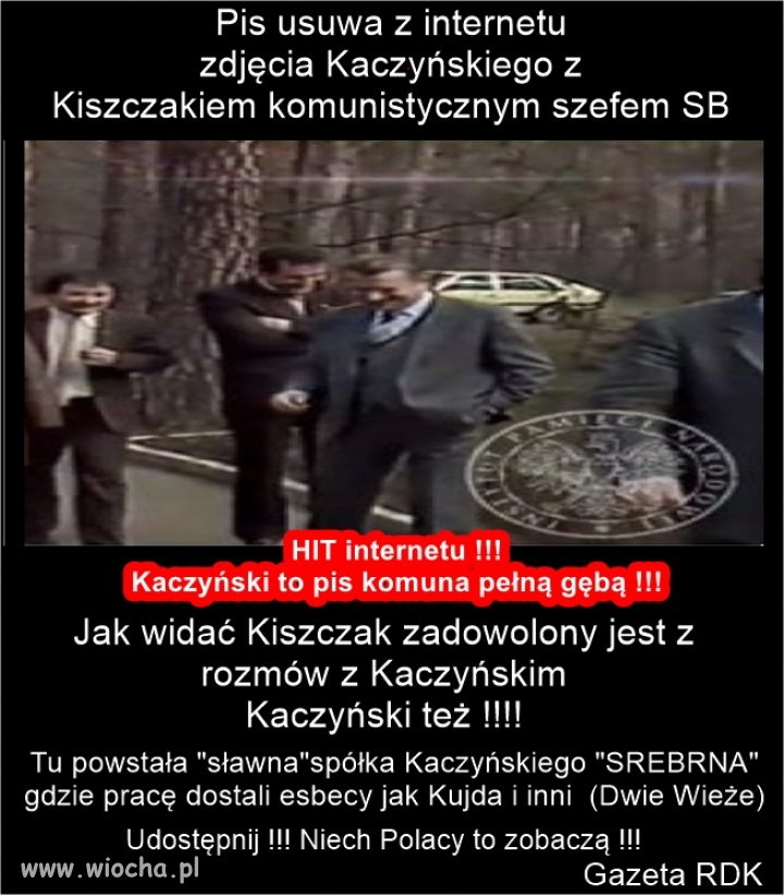 Pis usuwa z internetu zdjęcia Kaczyńskiego z Kiszczakiem, komunistycznym szefem SB