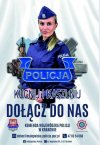 Plakat promujący dołączenie do policji na przystanku