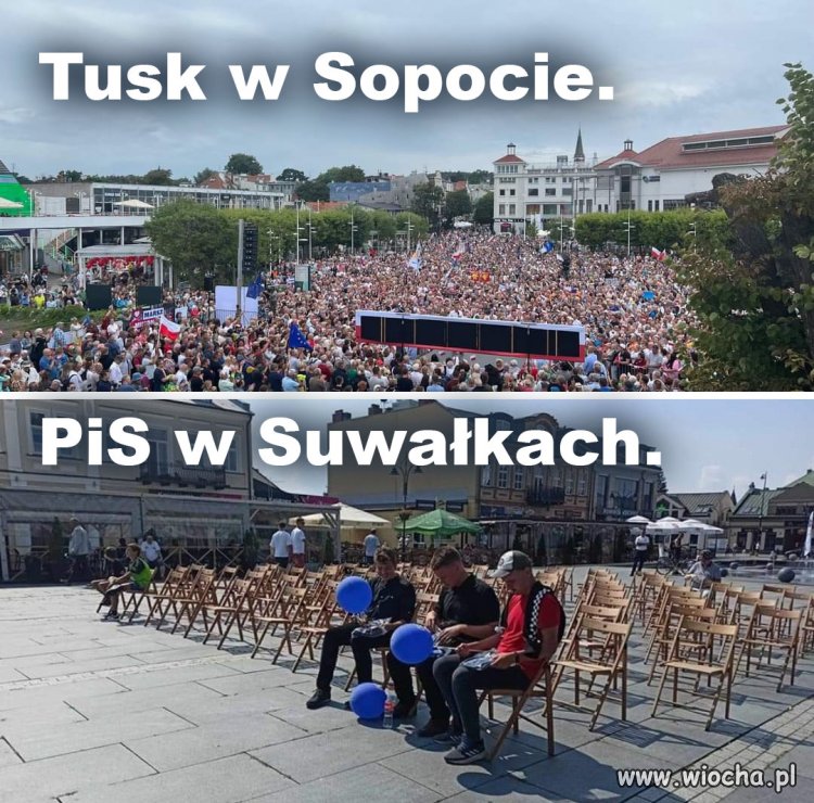 Tusk w Sopocie. PiS w Suwałkach.