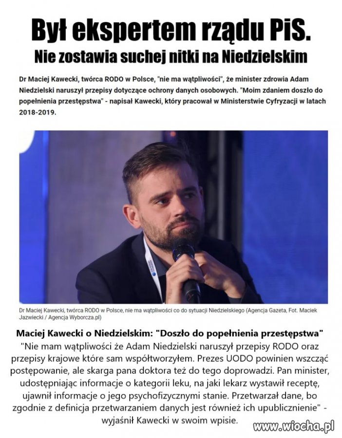 Pisowcy nie przewidują dymisji Niedzielskiego przed wyborami