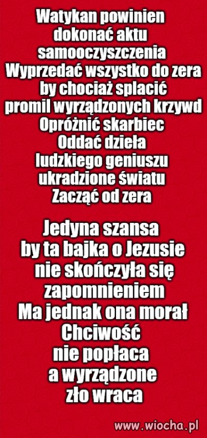 Kaprawym okiem ateisty patrząc ...