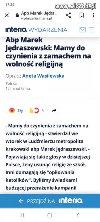Jaki zamach na wolność religijną?
