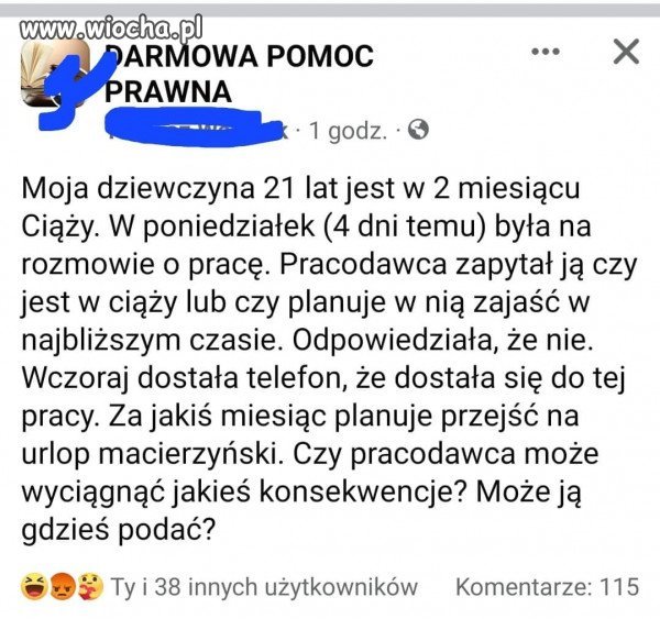 A później płaczą że pracodawca woli zatrudnić 