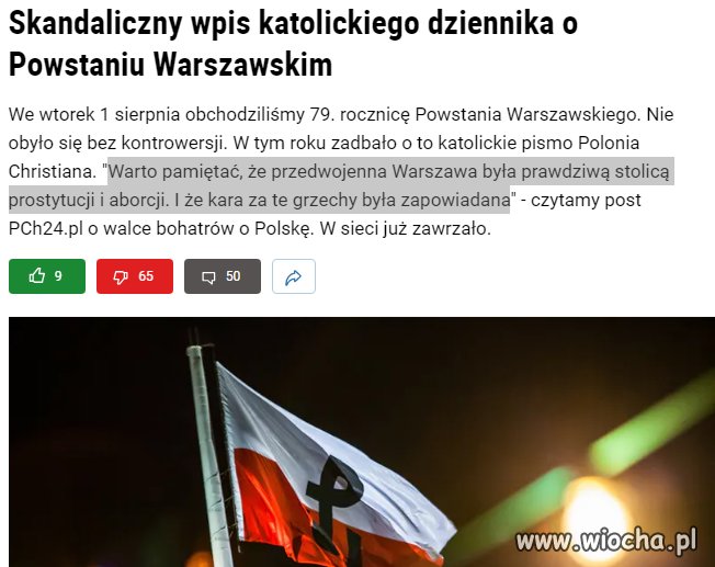 Zniszczenie Warszawy to kara za aborcję