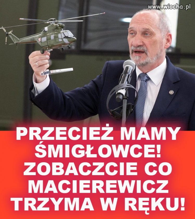 To była premier Szydło stała w październiku 2016 roku obok Macierewicza, który kłamał, że jeszcze w 2016 będą dostarczone dla Wojska Polskiego 2 śmigłowce Black Hawk,