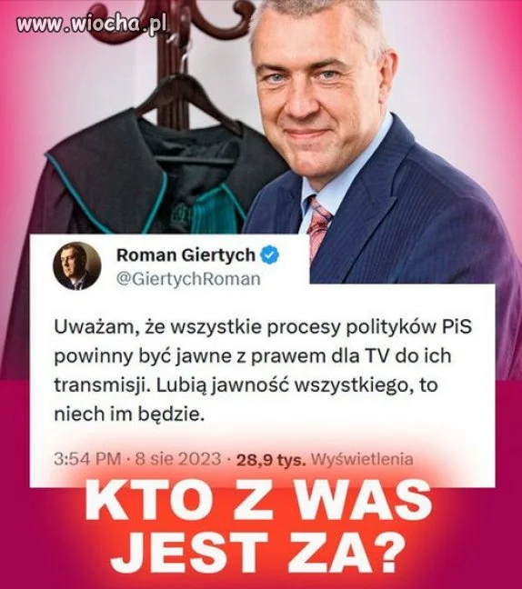 PYTANIE DNIA. Kto z Was jest ZA?