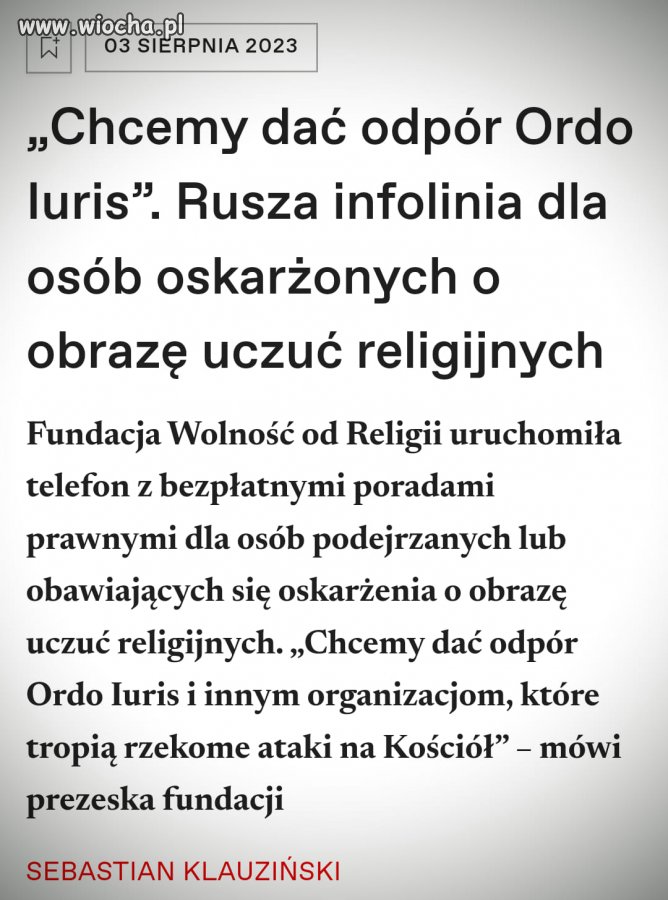 Zaczyna się Inkwizycja kościoła. W 21wieku!